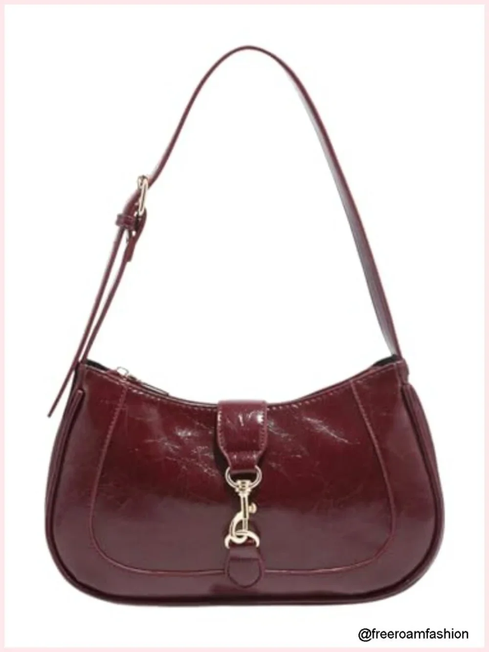 Vintage PU Leather Hobo Shoulder Bag with Adjustable Strap